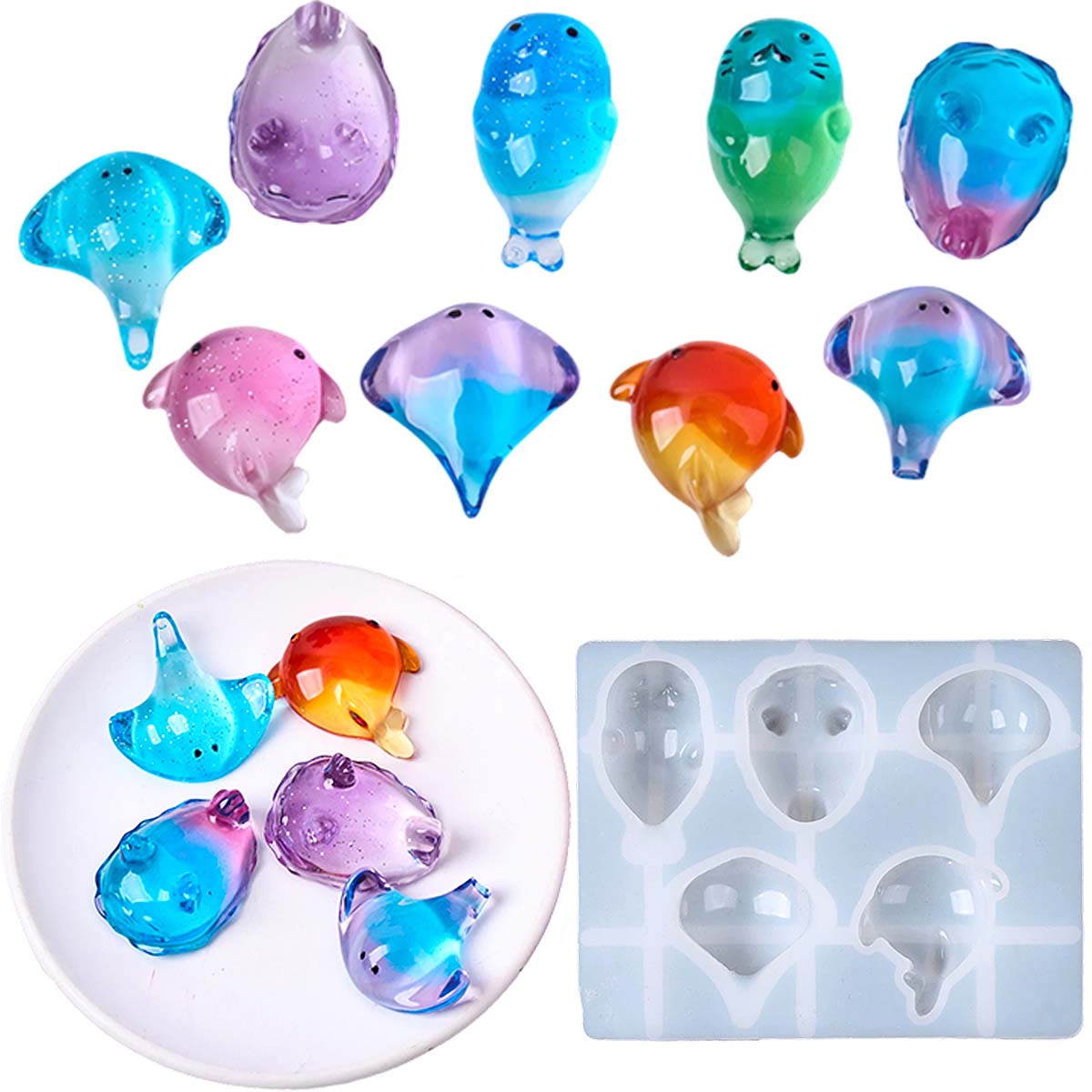 Soap Making Molds - 3D Healing Kawaii Manta Ray Whale