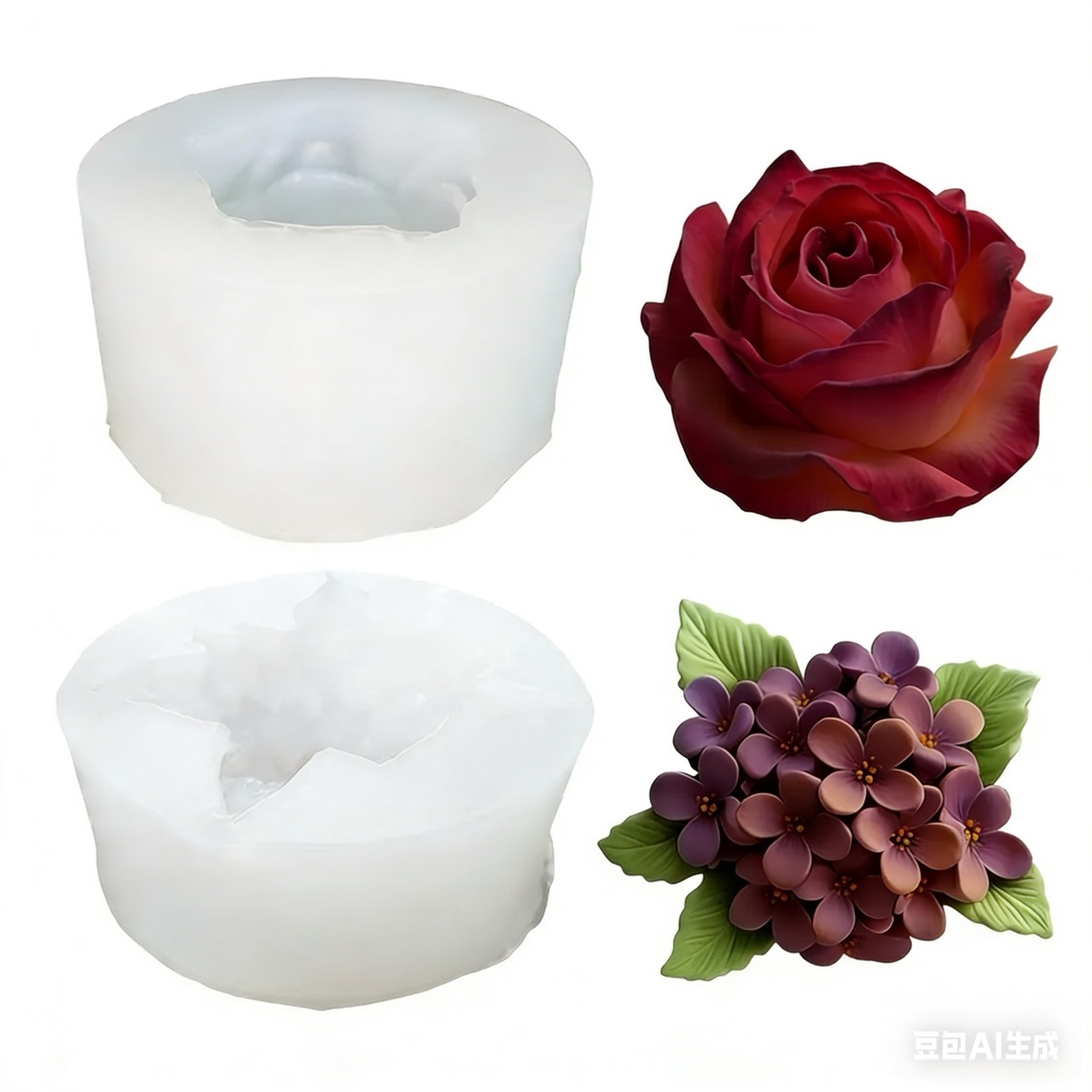 2-Piece 3D Rose and Lilac Sili - Soap Making Recipes recension och pris